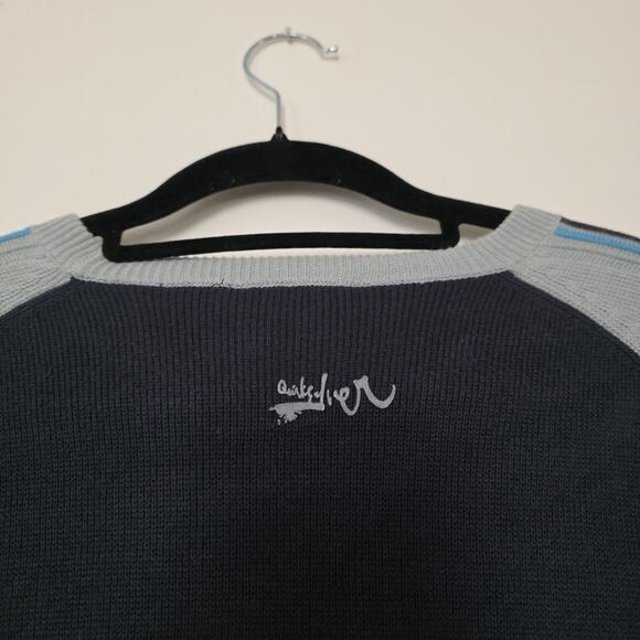 Vintage 90s Y2K Quicksilver Crewneck Sweater Mens L Jumper Surf Skate Slv Stripe - Picture 10 of 10